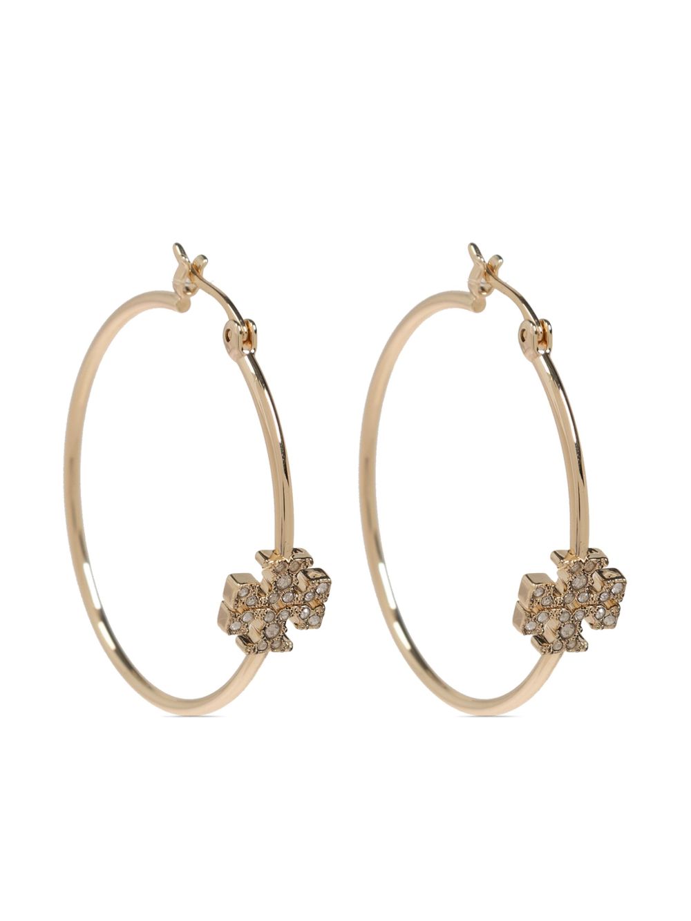 Tory Burch logo标牌耳环 - 金色