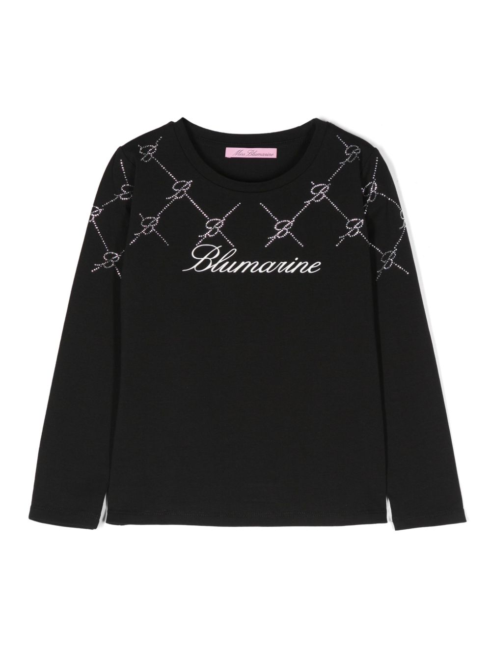 Miss Blumarine logo印花T恤 - 黑色