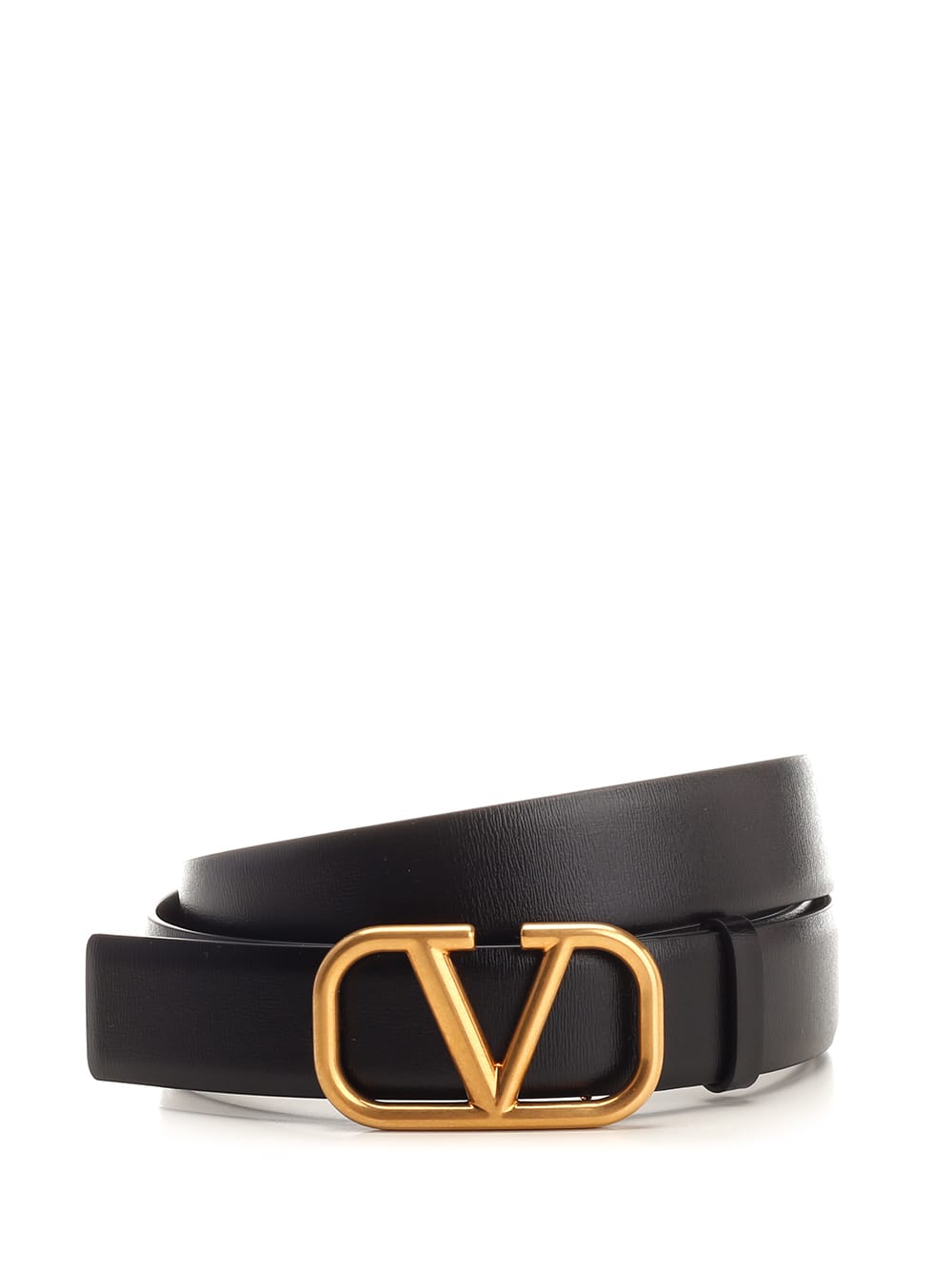 Valentino Garavani黑色/金色vlogo腰带
