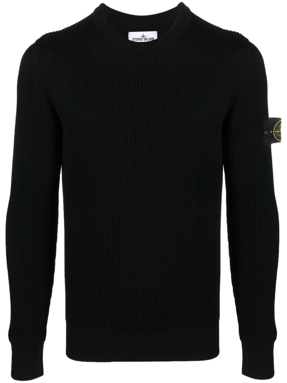 Stone Island 标贴针织毛衣 - 黑色
