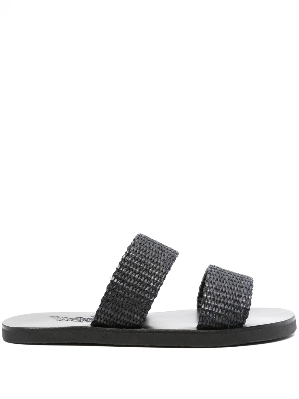 Ancient Greek Sandals Zeus 草编拖鞋 - 黑色