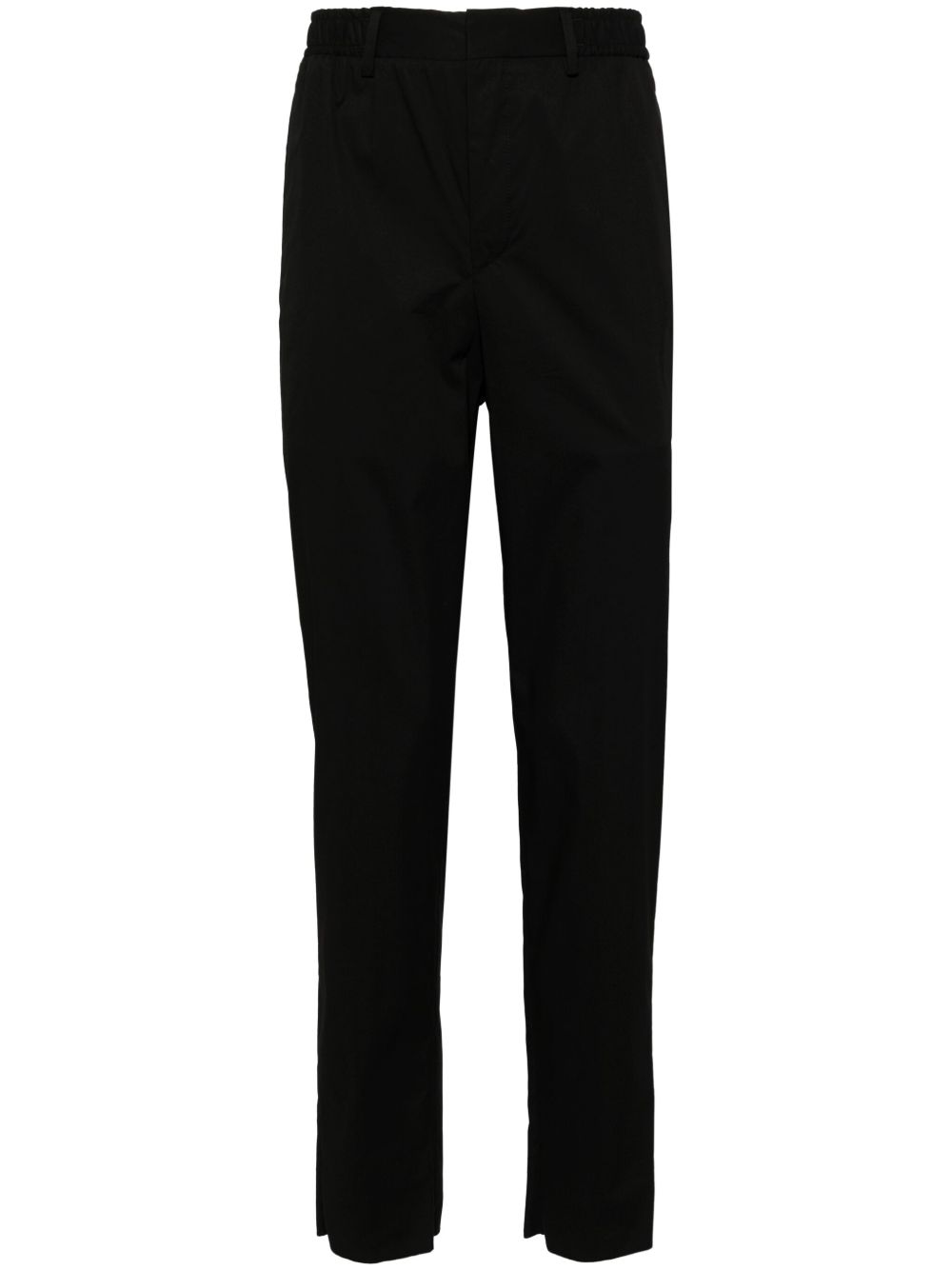 Corneliani 松紧裤腰直筒裤 - 黑色