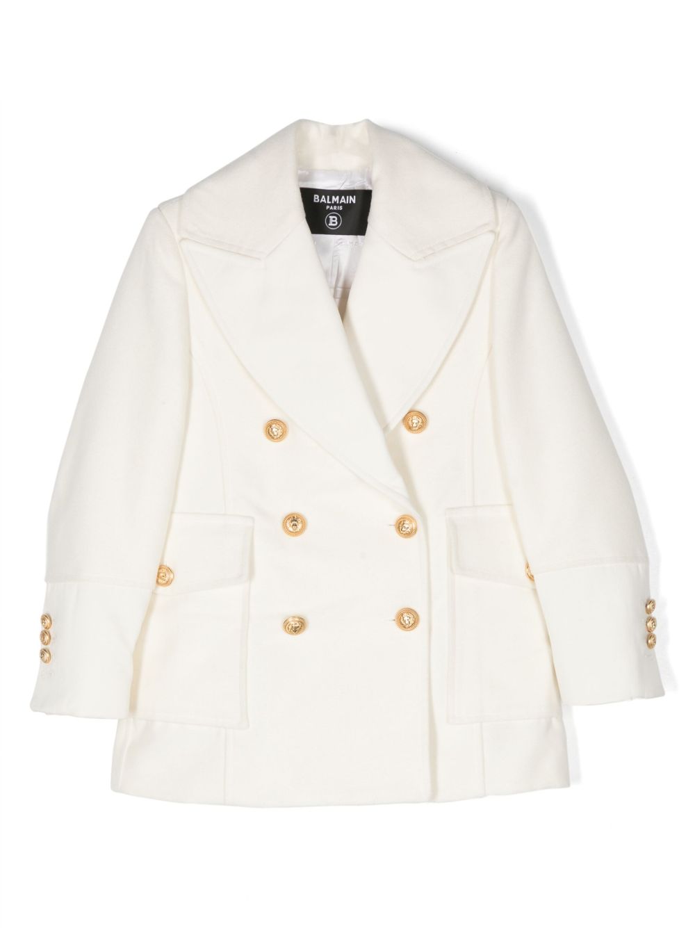 Balmain Kids 双排扣西装夹克 - 白色