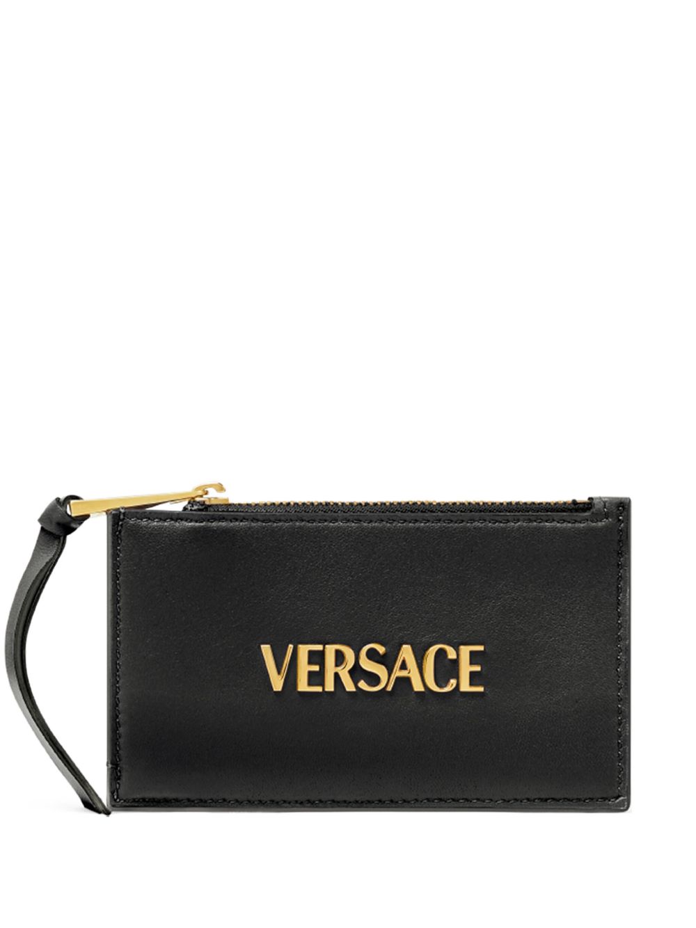 Versace logo字母钱包 - 黑色