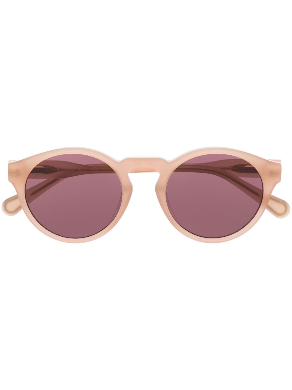 Chloé Eyewear 有色镜片圆框太阳眼镜 - 粉色