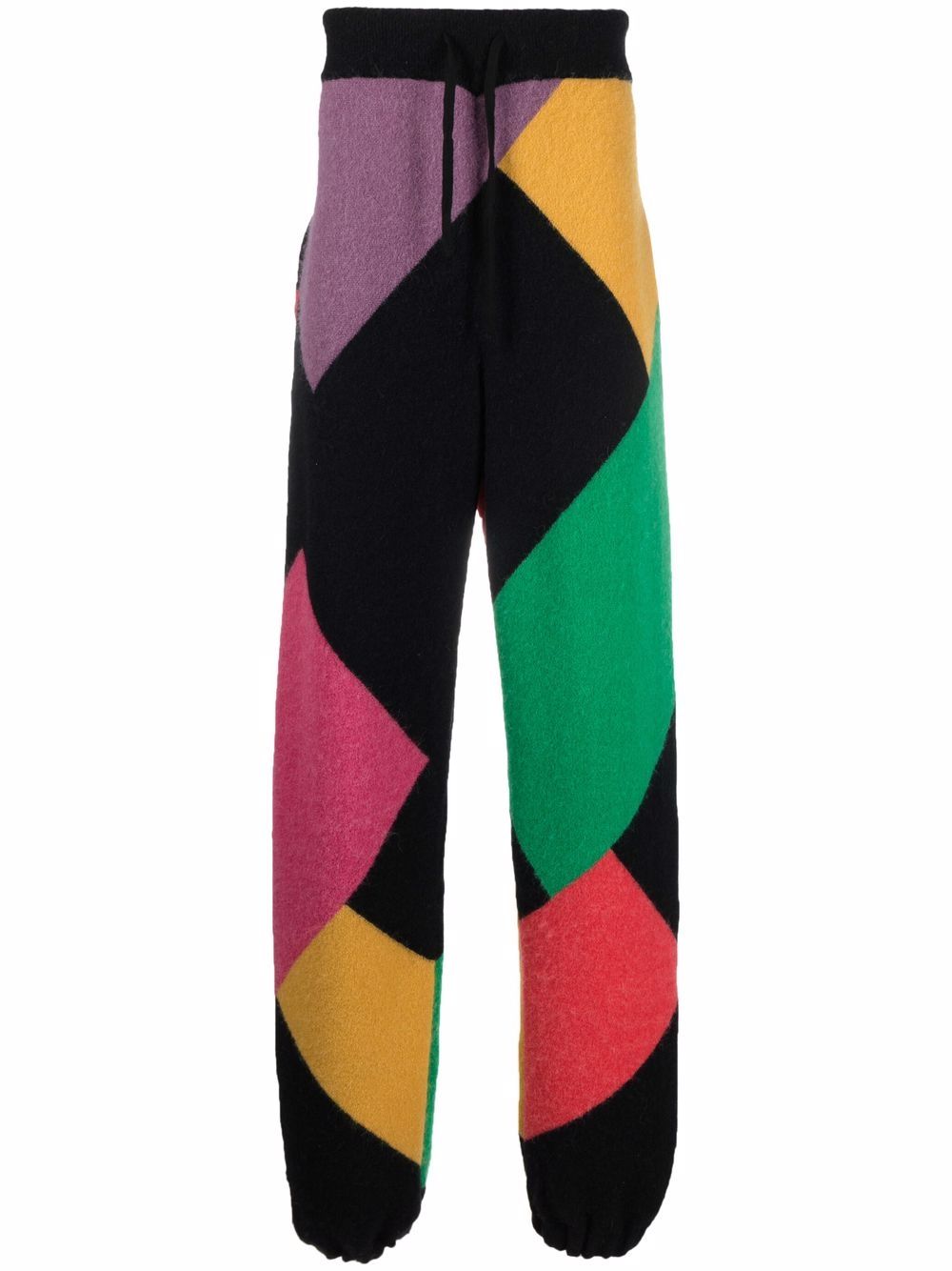 Palm Angels x Missoni Sport 拼色针织运动裤 - 黑色