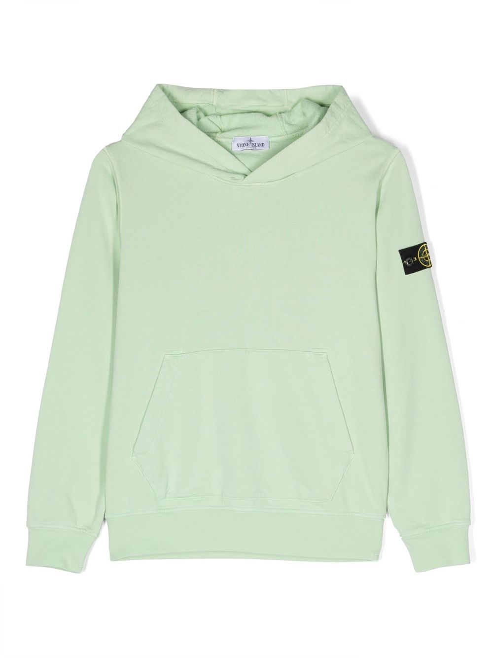 Stone Island Junior 罗盘贴花棉连帽衫 - 绿色