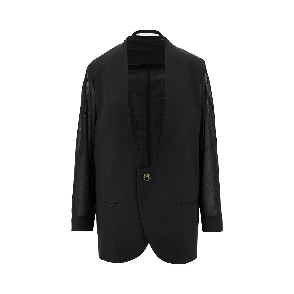 PHILOSOPHY Wool-blend voile jacket Woman 40