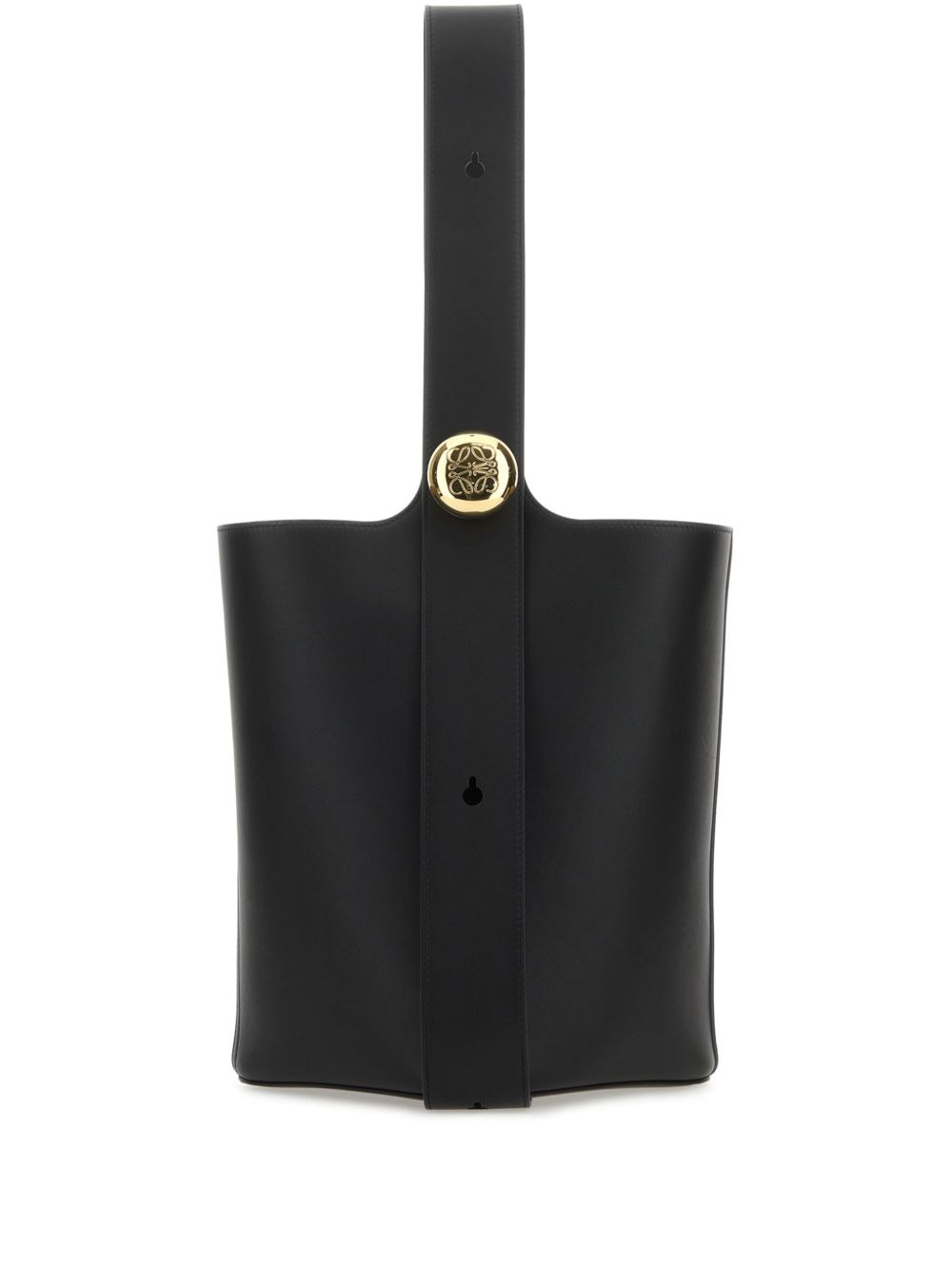LOEWE 中号皮质水桶包 - 黑色