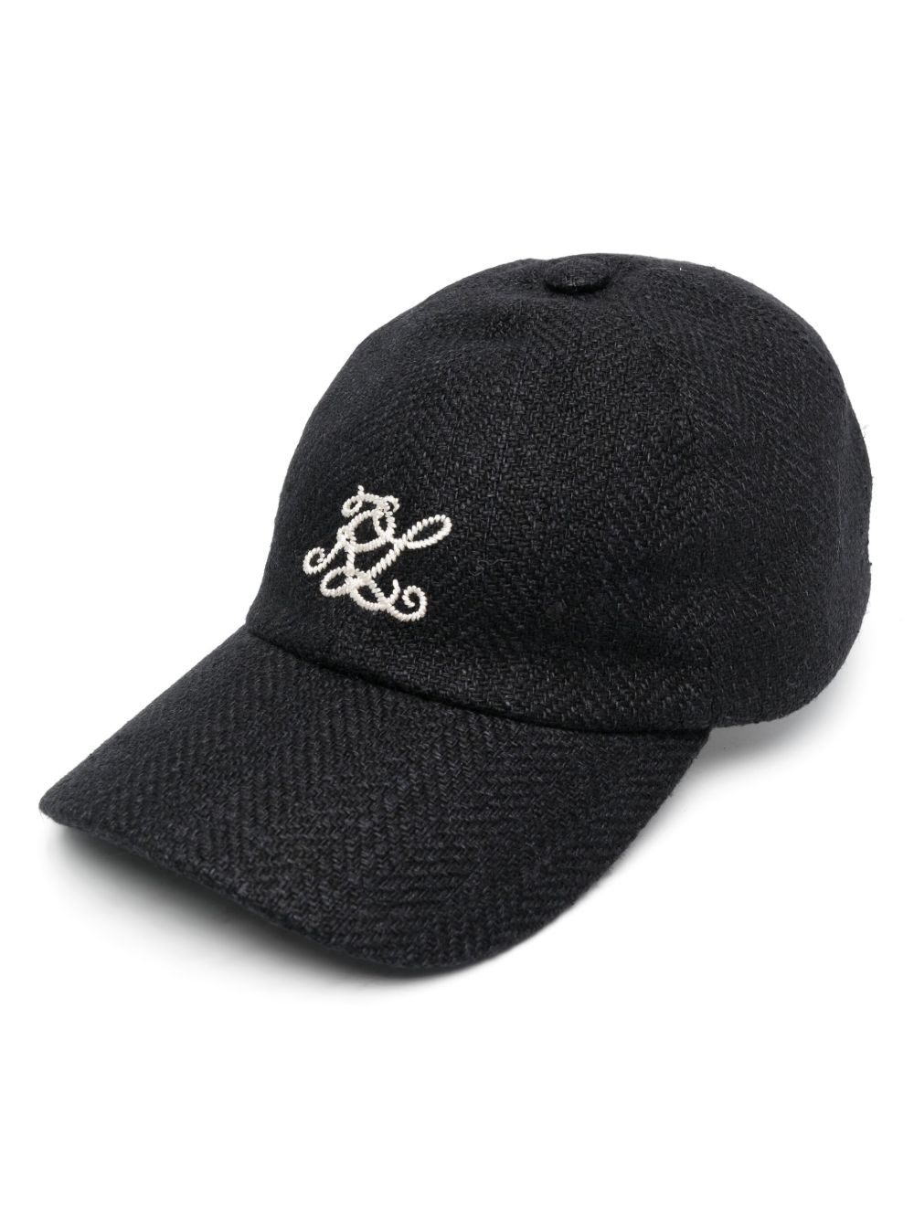 Ralph Lauren Purple Label logo刺绣扣环棒球帽 - 黑色
