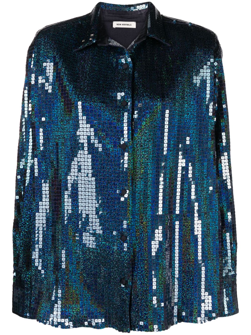 The New Arrivals Ilkyaz Ozel Colette 亮片长袖衬衫 - 蓝色