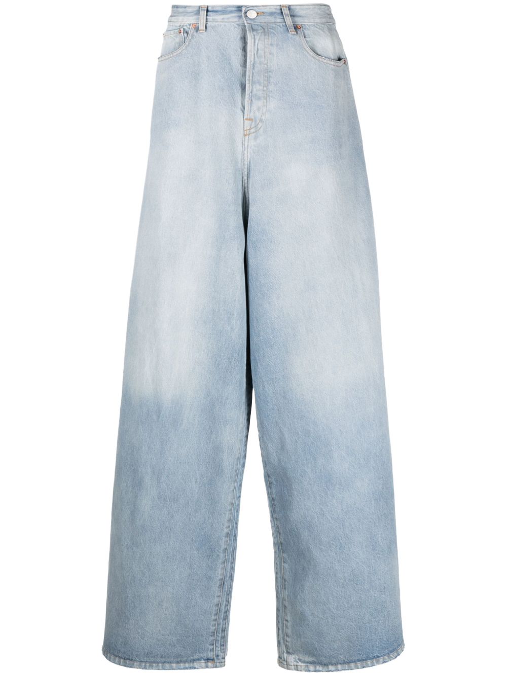 VETEMENTS Destroyed 阔腿牛仔裤 - 蓝色
