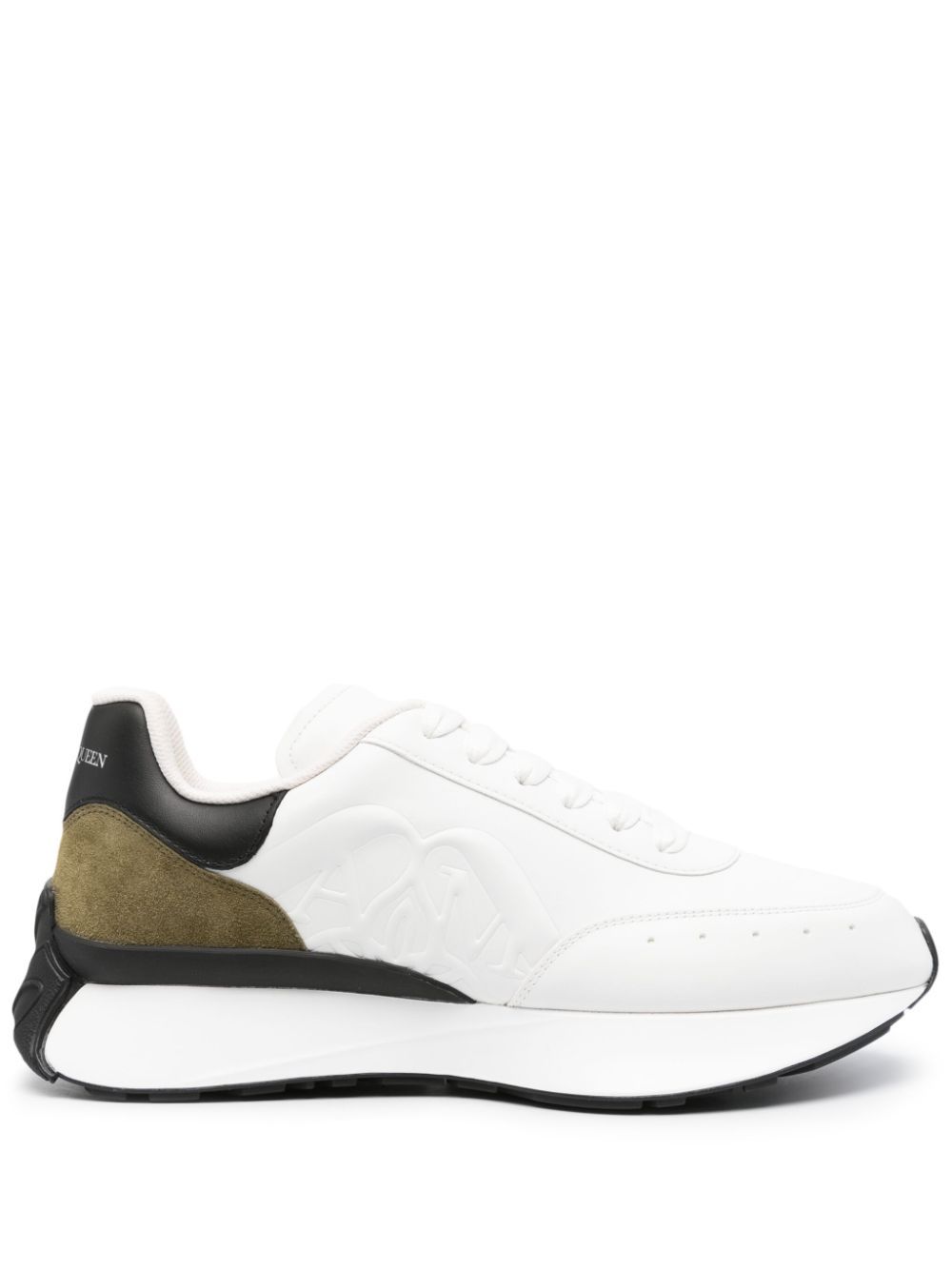 Alexander McQueen Sprint Runner 绒面小牛皮运动鞋 - 白色