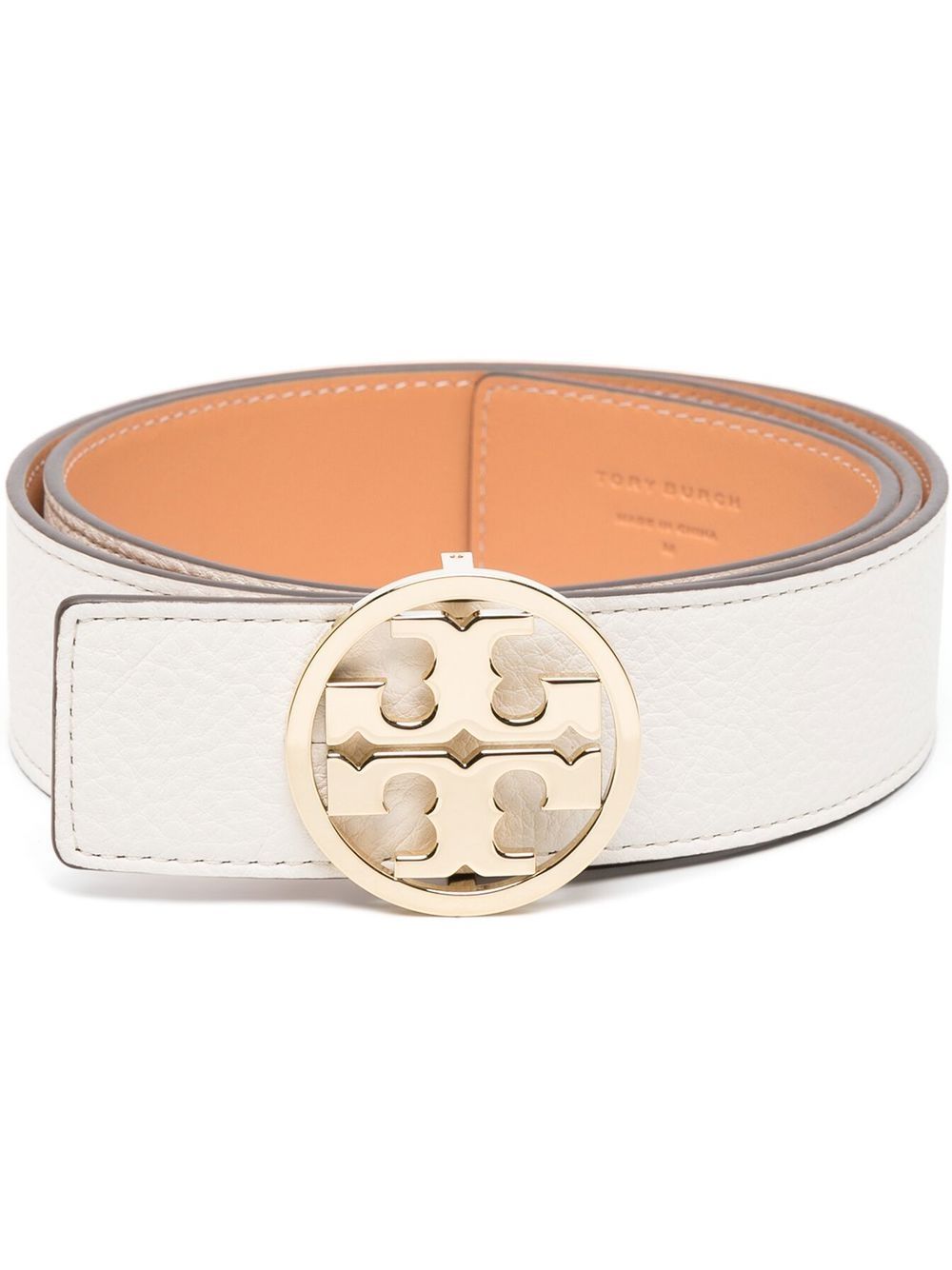 Tory Burch Miller 双面皮质腰带 - 白色