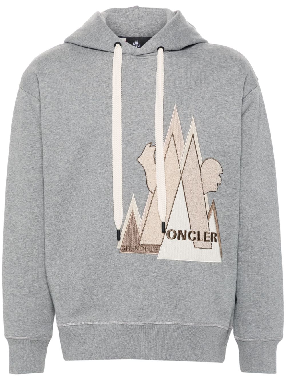 Moncler Grenoble Mountain logo连帽衫 - 灰色
