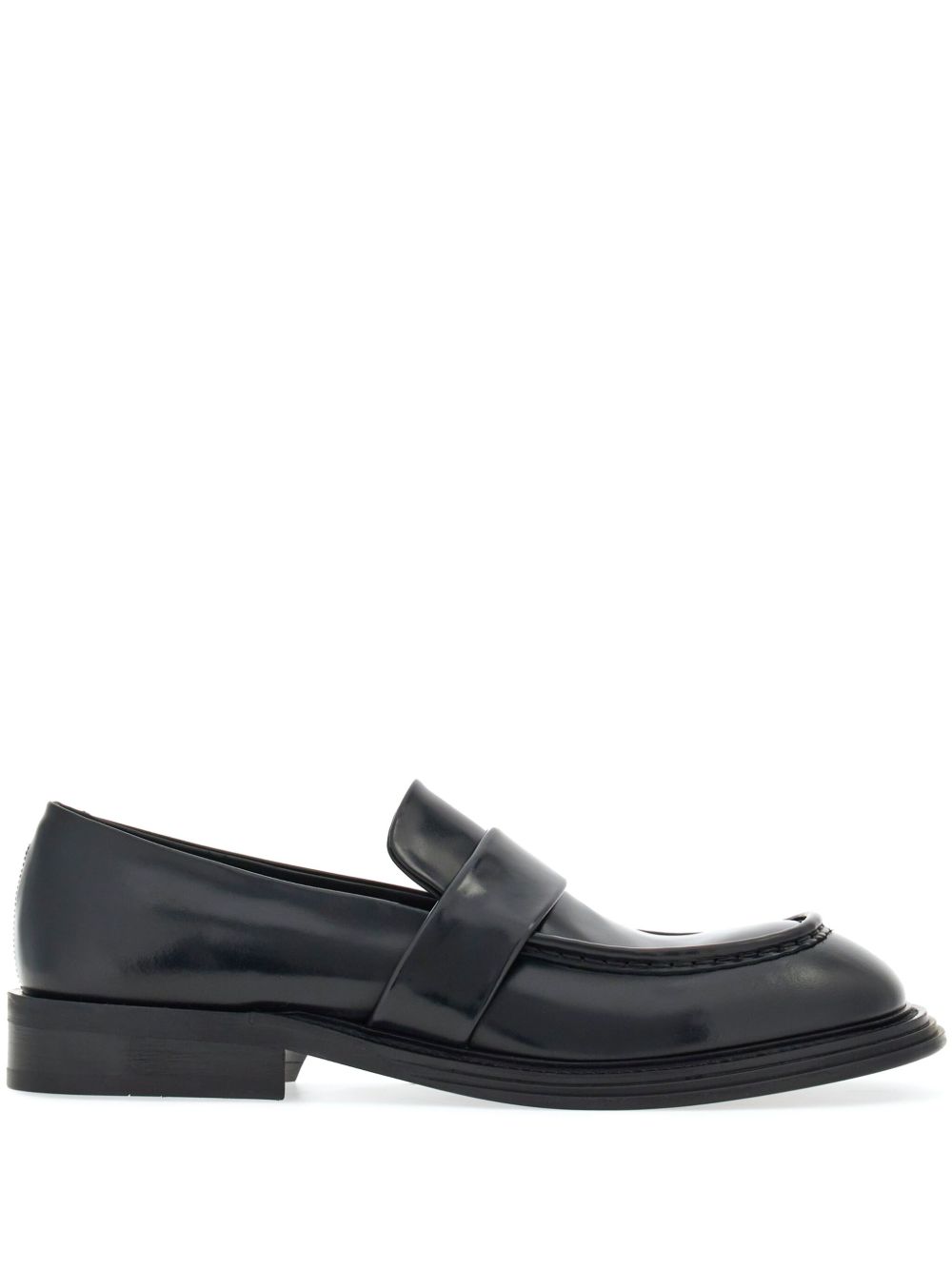 Ferragamo 模压鞋床皮质乐福鞋 - 黑色