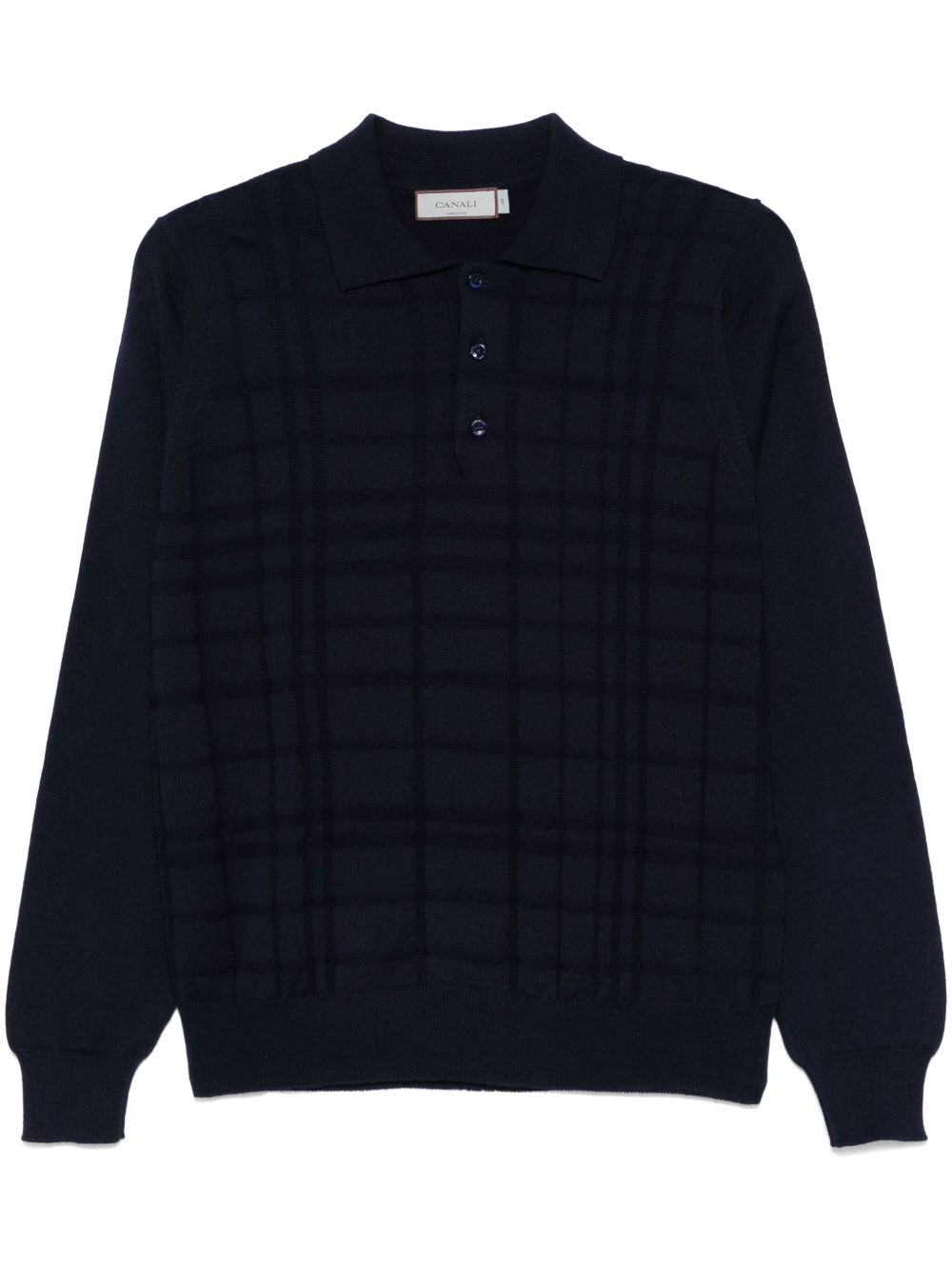 Canali 针织polo衫 - 蓝色