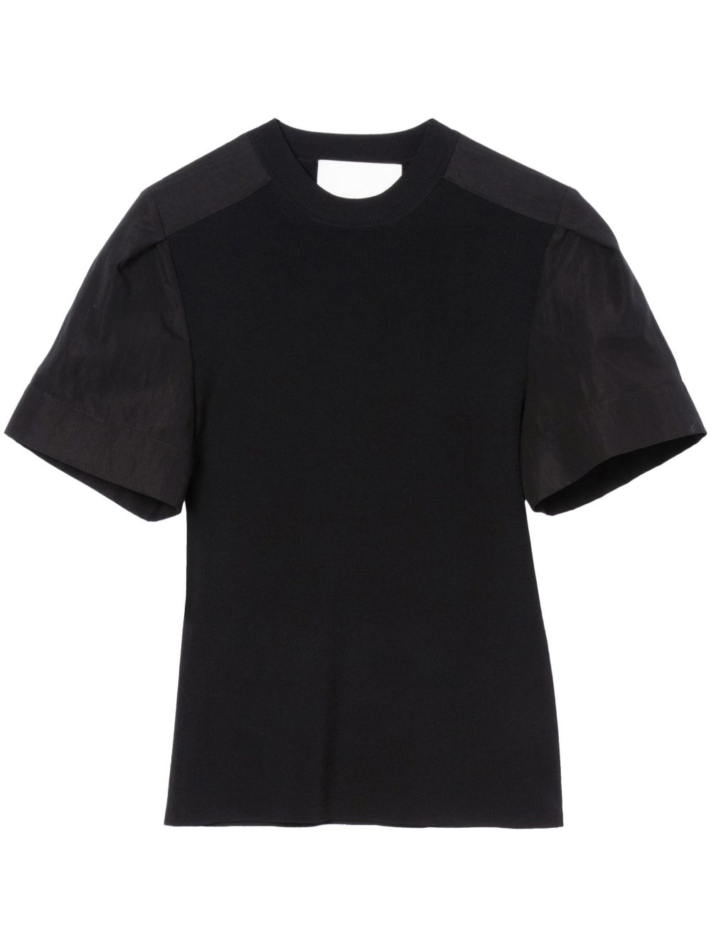 3.1 Phillip Lim 细罗纹拼接T恤 - 黑色