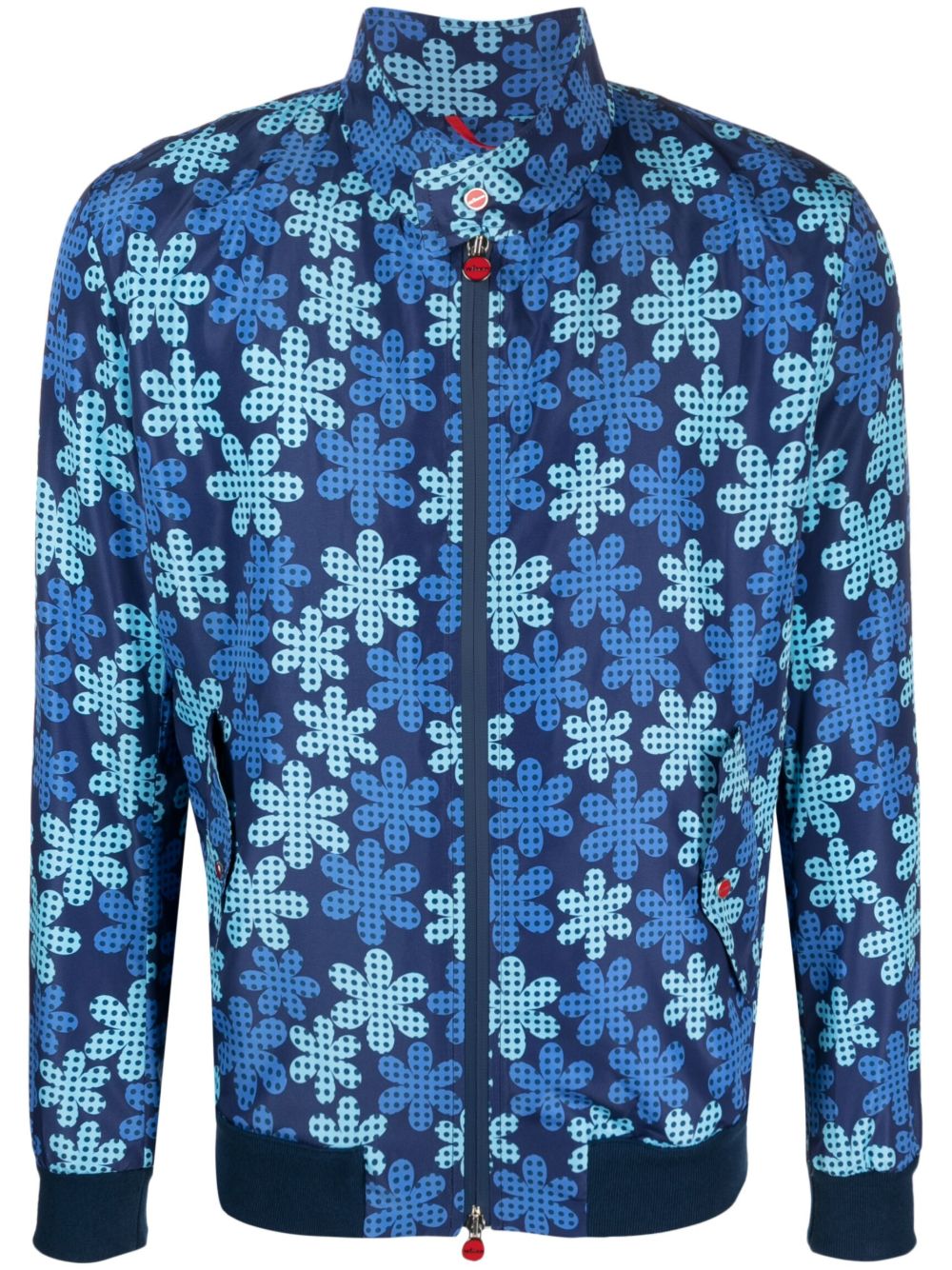Kiton 图案印花飞行员夹克 - 蓝色