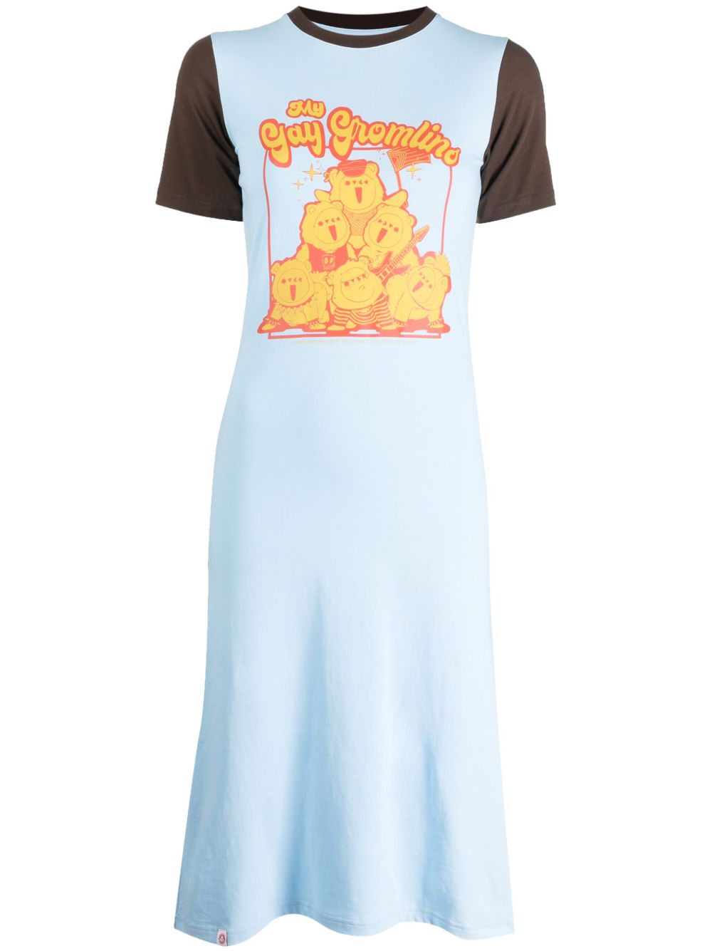 Charles Jeffrey Loverboy 图案印花棉连衣裙 - 蓝色