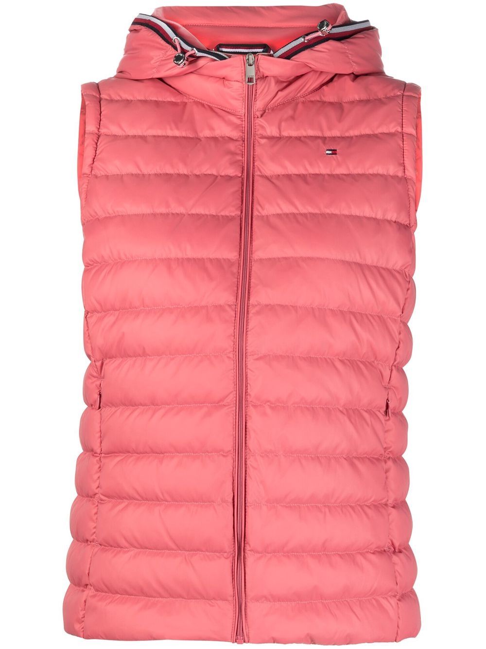Tommy Hilfiger logo拉链马甲 - 粉色