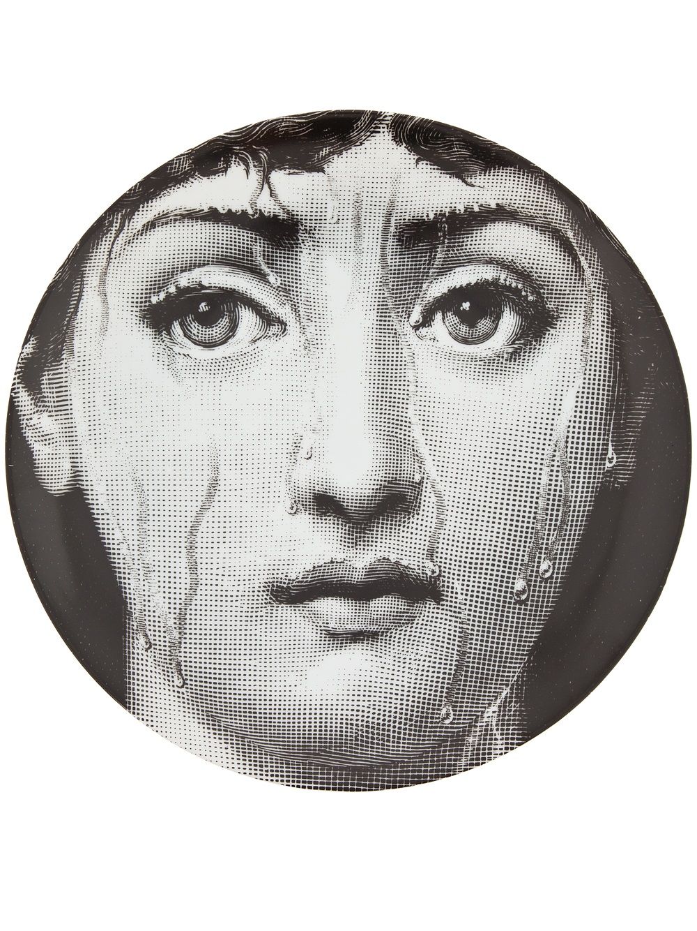 Fornasetti 插画印花瓷盘 - 黑色