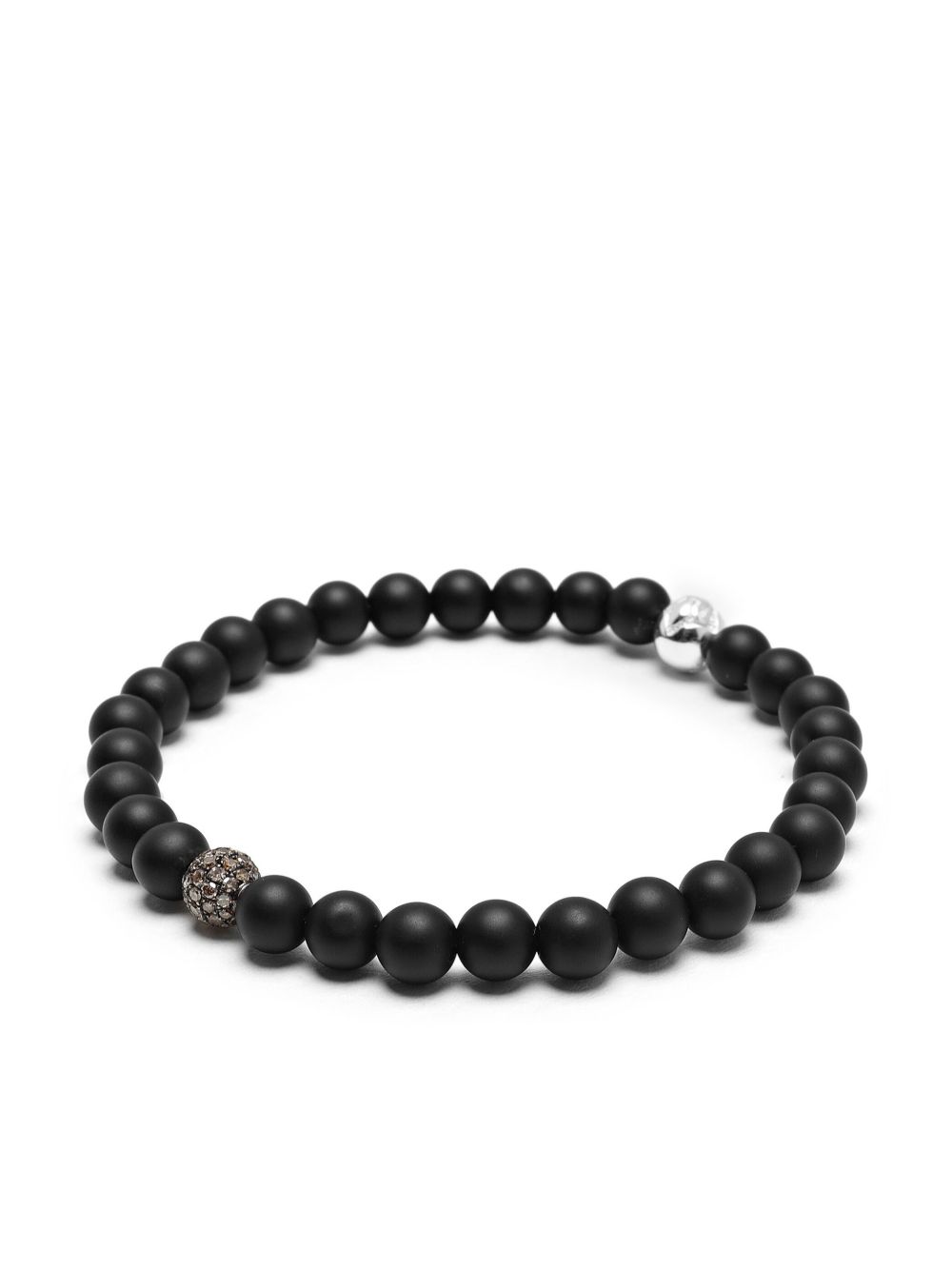 Nialaya Jewelry 钻石缟玛瑙手链 - 黑色