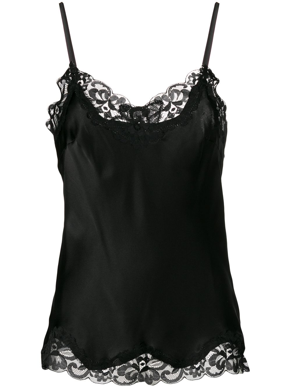 Gold Hawk lace trim cami top - 黑色