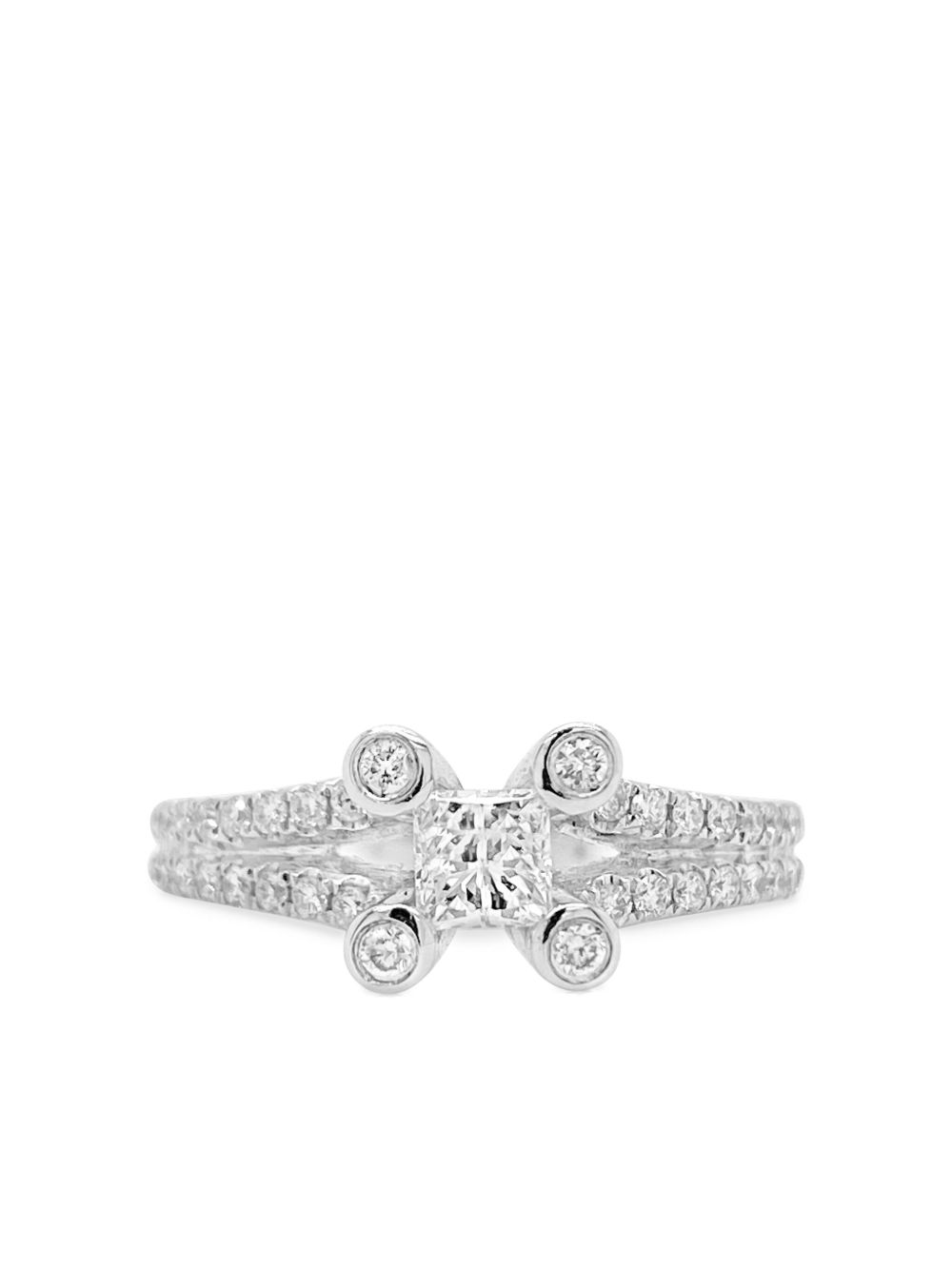 HYT Jewelry 18K白金钻石戒指 - 银色