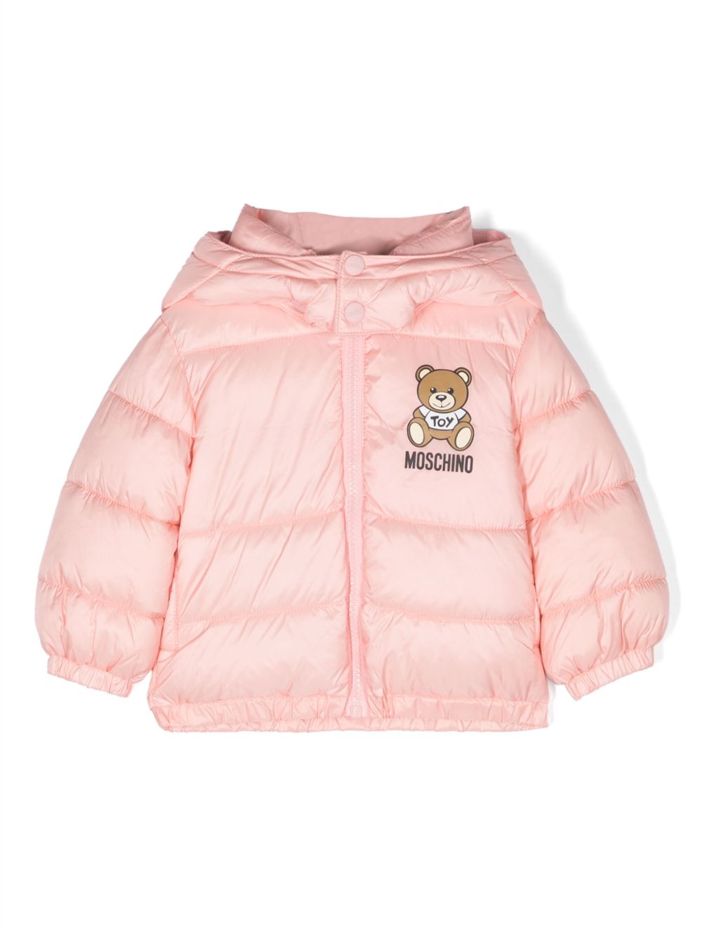 Moschino Kids Teddy Bear 印花绗缝夹克 - 粉色