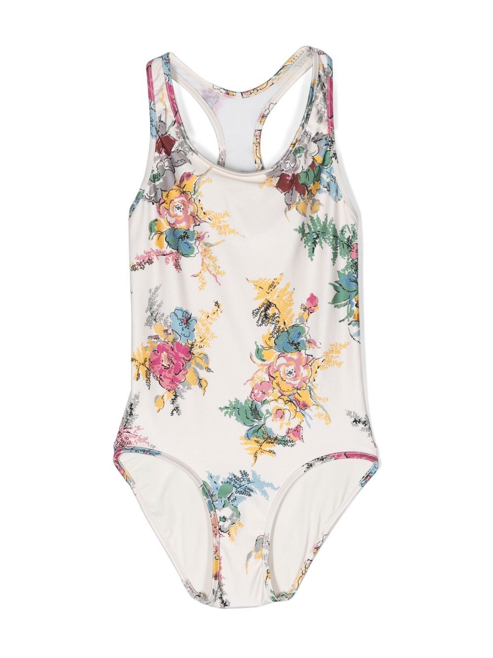ZIMMERMANN Kids Clover 花卉印花挖背连体泳衣 - 中性色