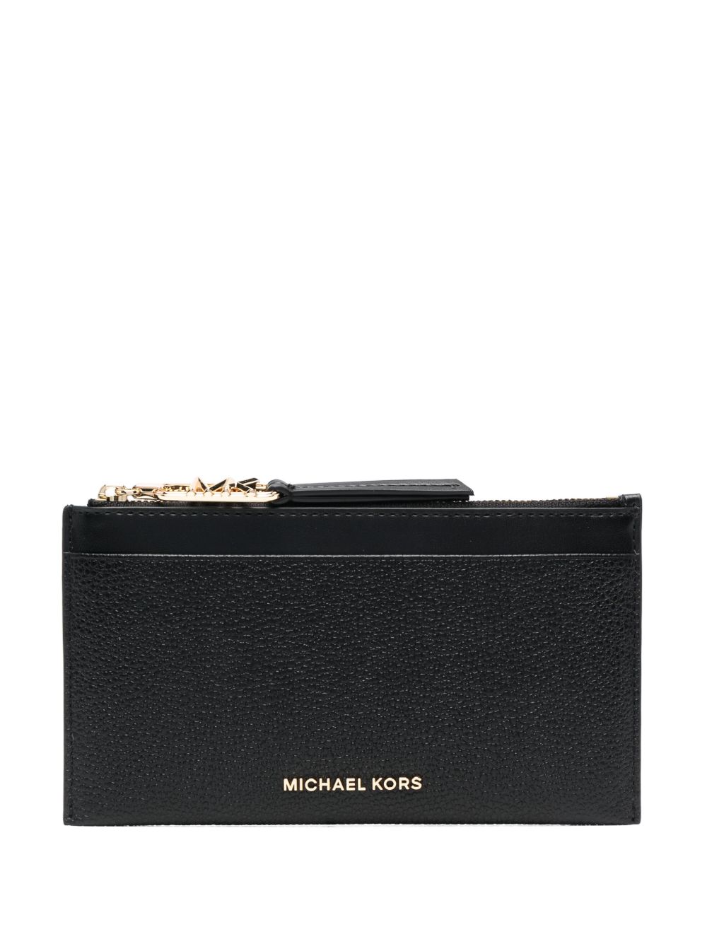Michael Michael Kors logo标牌皮质钱包 - 黑色