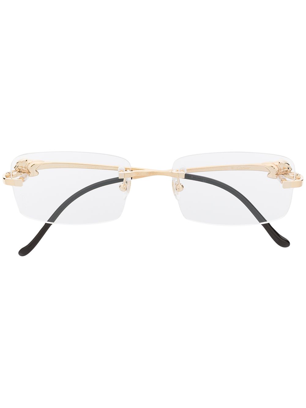 Cartier Eyewear 方形无框眼镜 - 金色