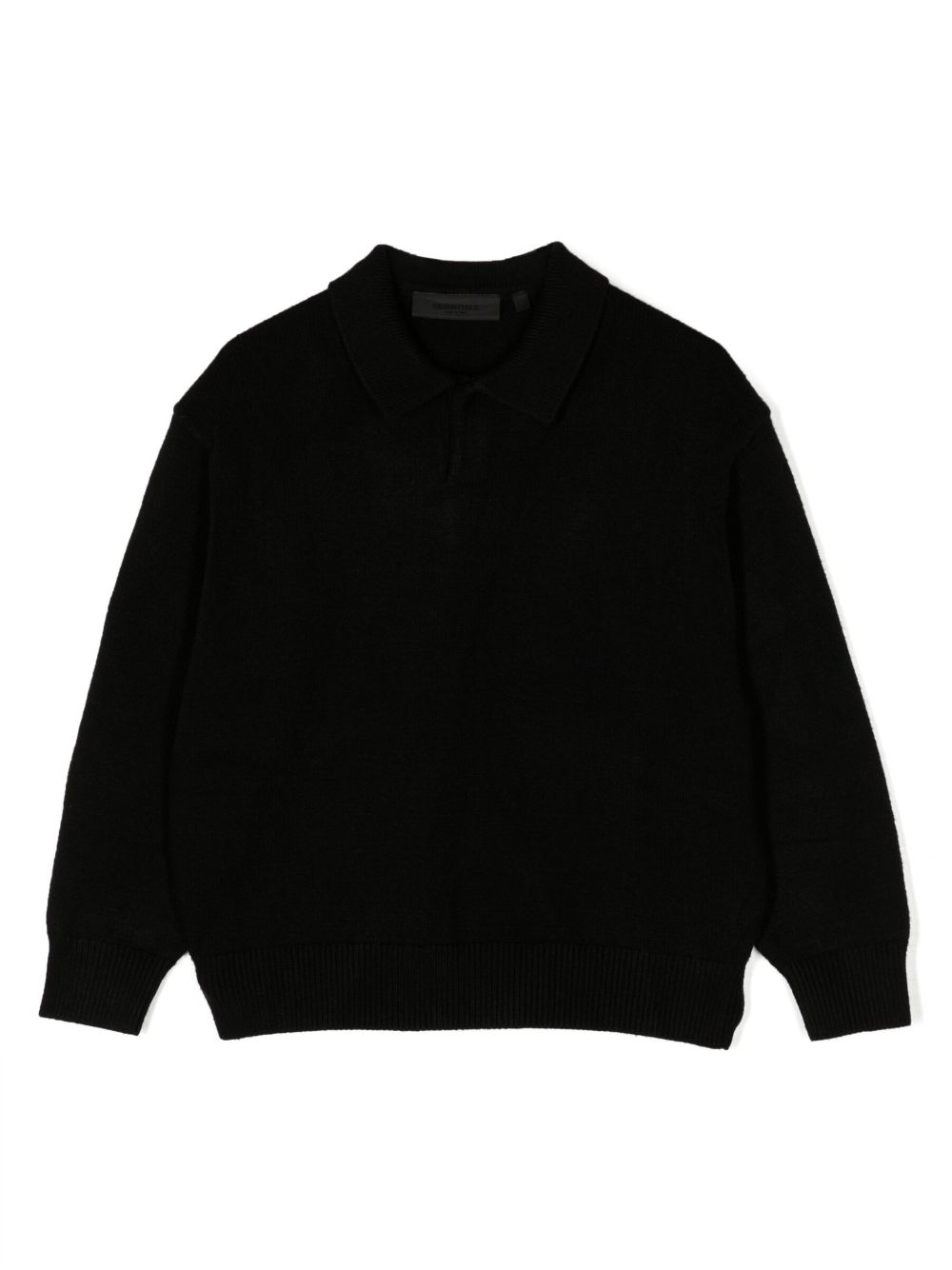 FEAR OF GOD ESSENTIALS KIDS 长袖针织polo领毛衣 - 黑色