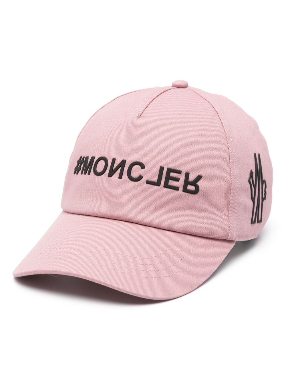 Moncler Grenoble logo贴花棉棒球帽 - 粉色