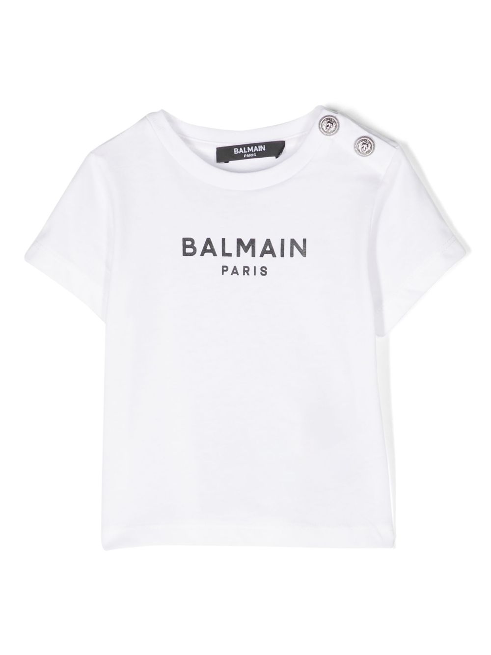 Balmain Kids logo印花棉T恤 - 白色