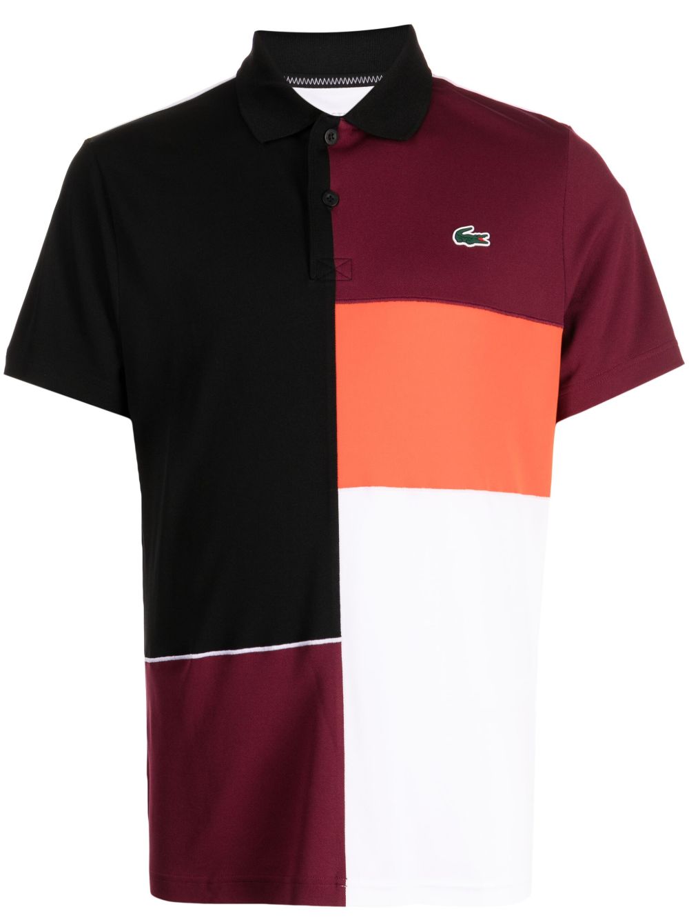 Lacoste logo贴花拼色polo衫 - 彩色
