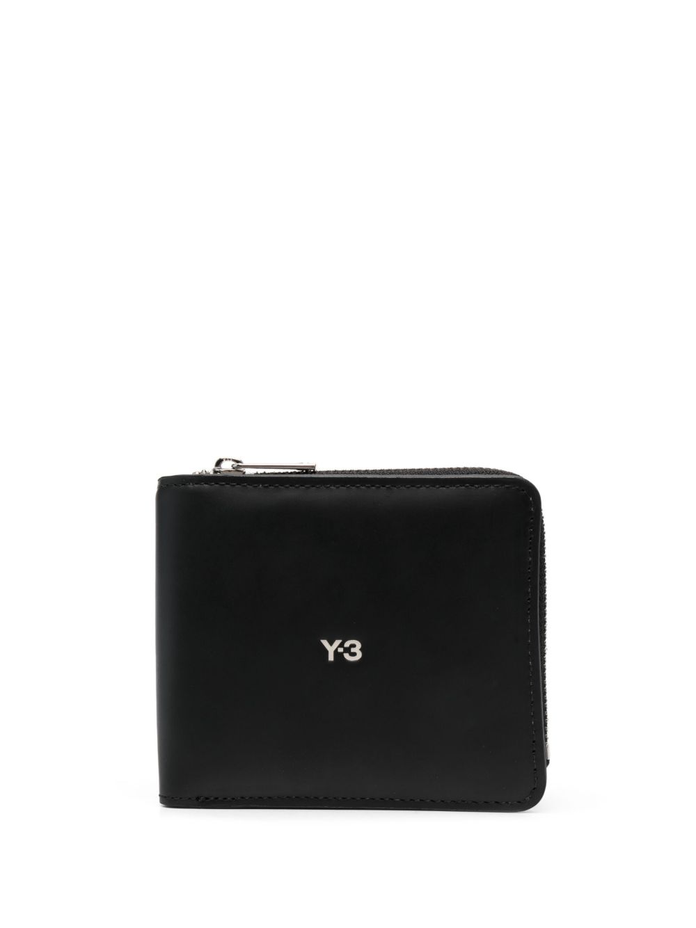 Y-3 logo印花对折钱包 - 黑色