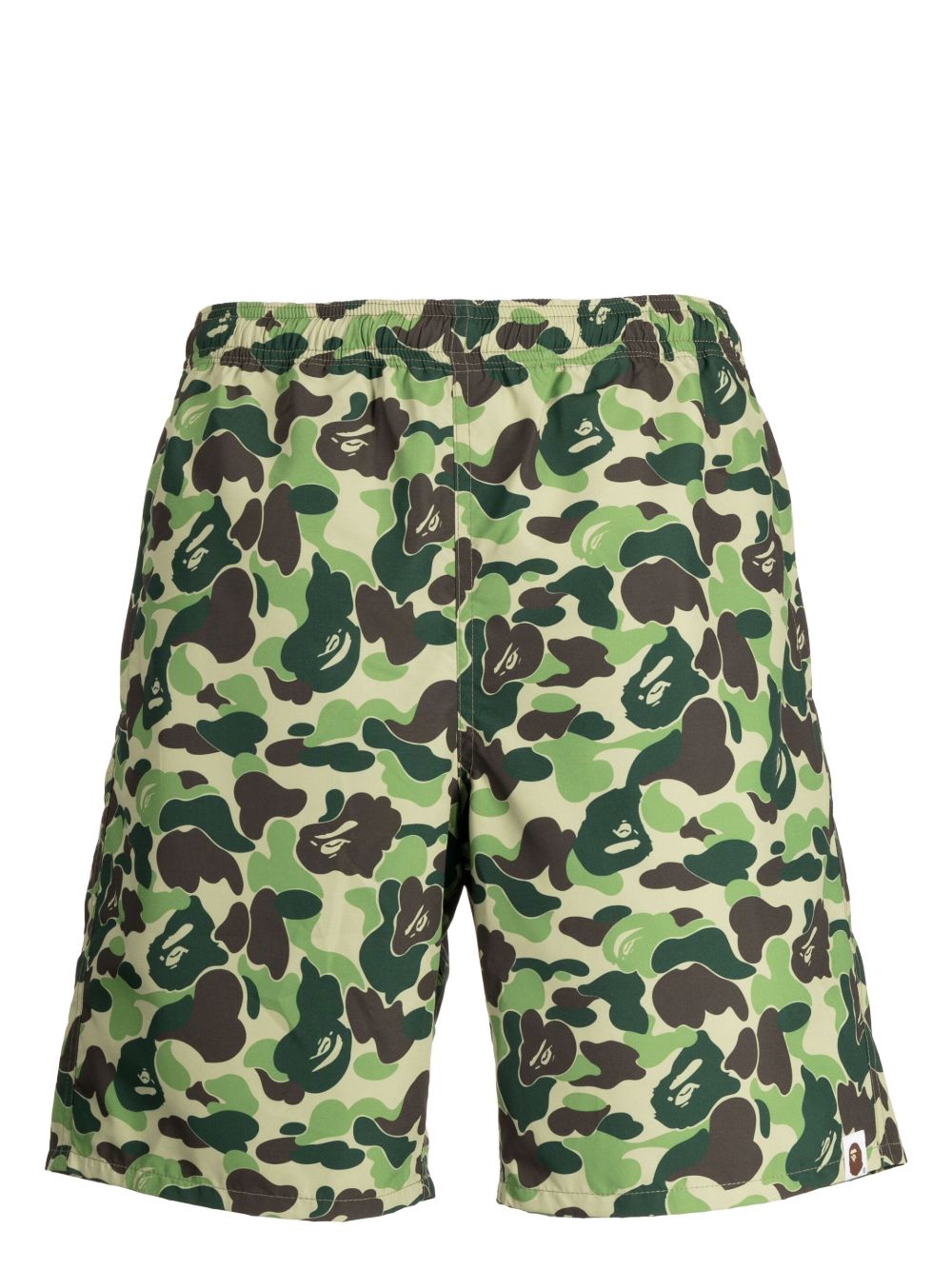 A BATHING APE® 图案印花直筒短裤 - 绿色