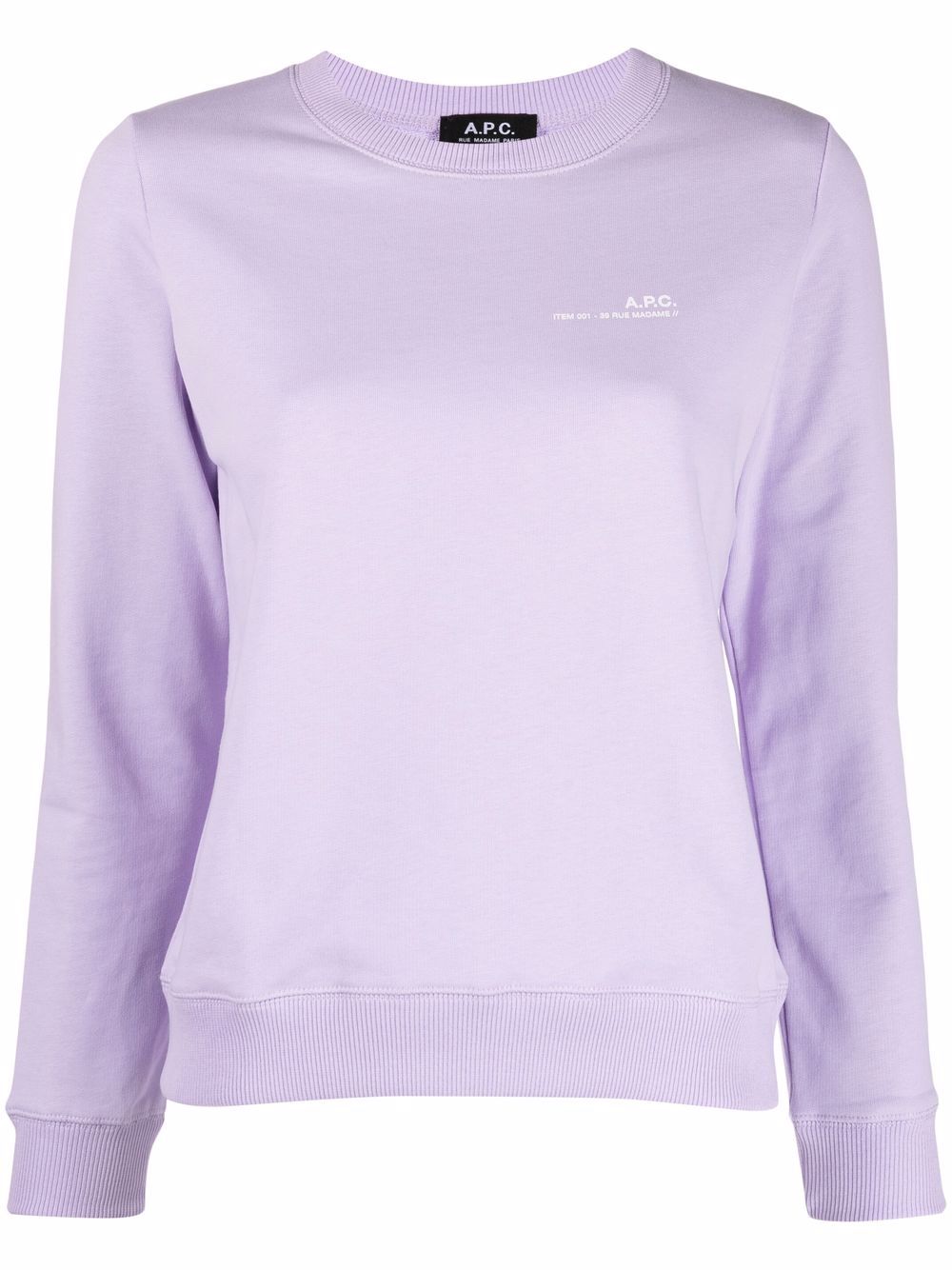 A.P.C. logo刺绣卫衣 - 紫色