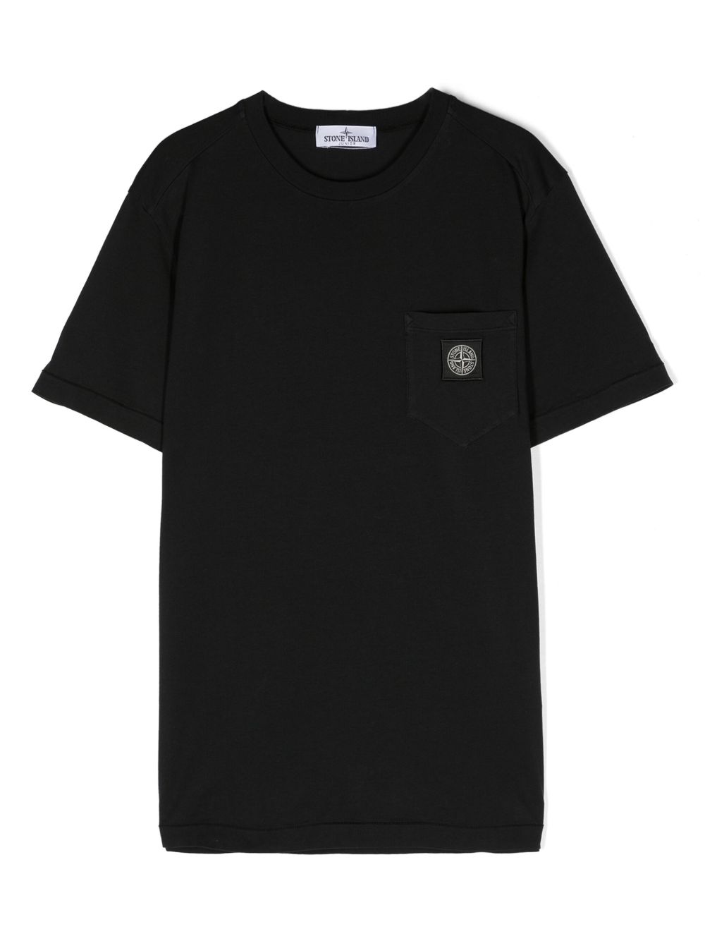 Stone Island Junior 罗盘贴花棉T恤 - 黑色