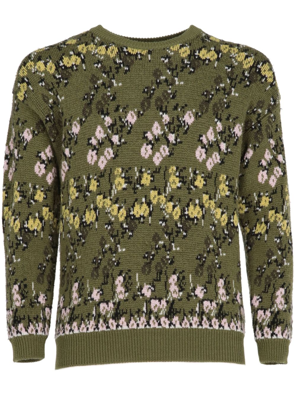 Valentino Garavani Pre-Owned 花卉嵌花毛衣（2010年代典藏款） - 绿色