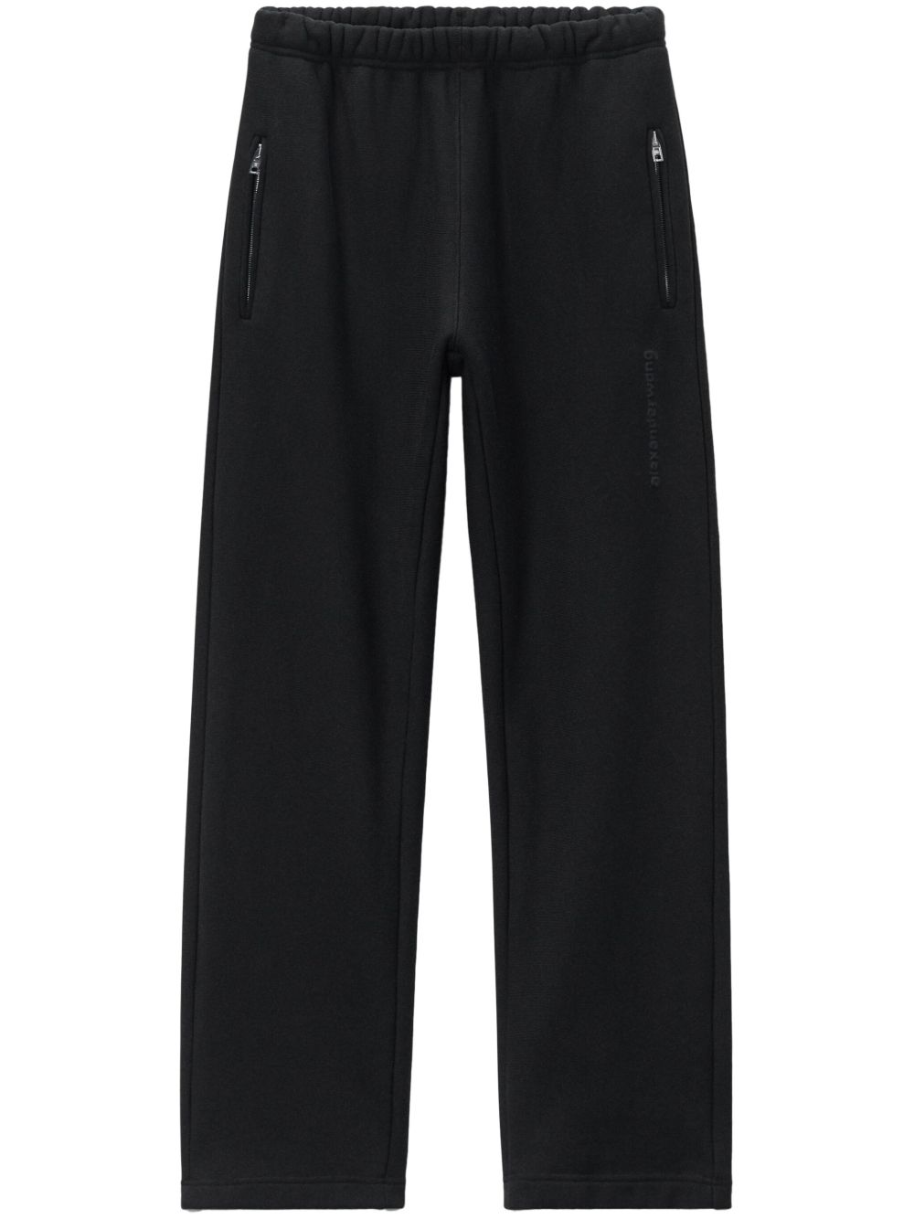 Alexander Wang logo压纹直筒运动裤 - 黑色