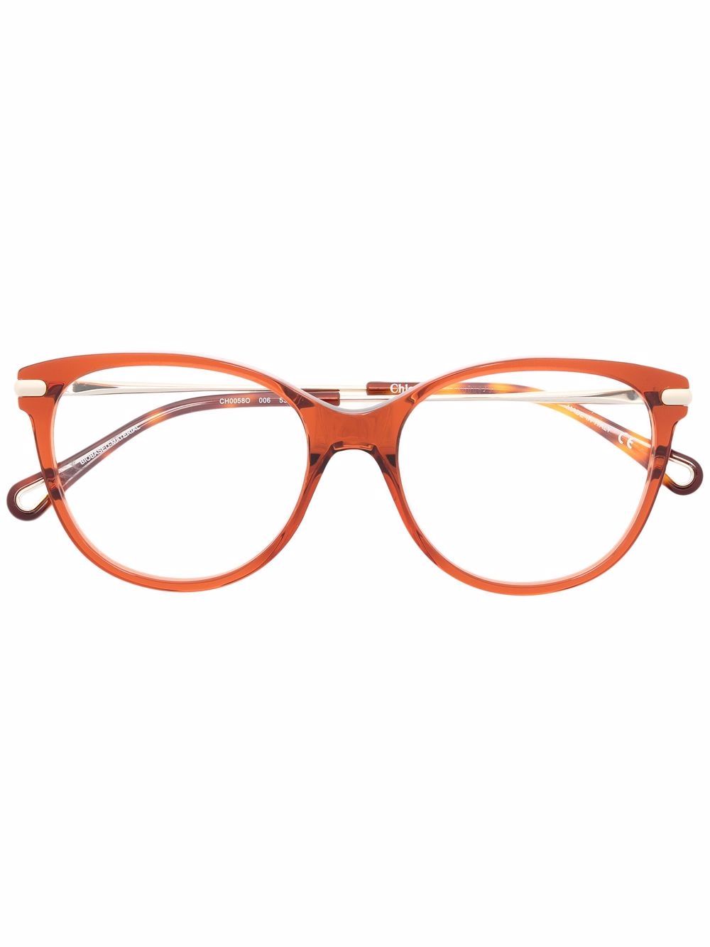 Chloé Eyewear 猫眼框眼镜 - 褐色