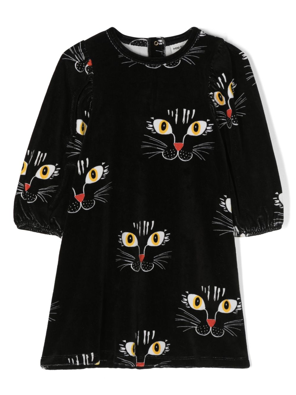 Mini Rodini Anged Cat 丝绒连衣裙 - 黑色