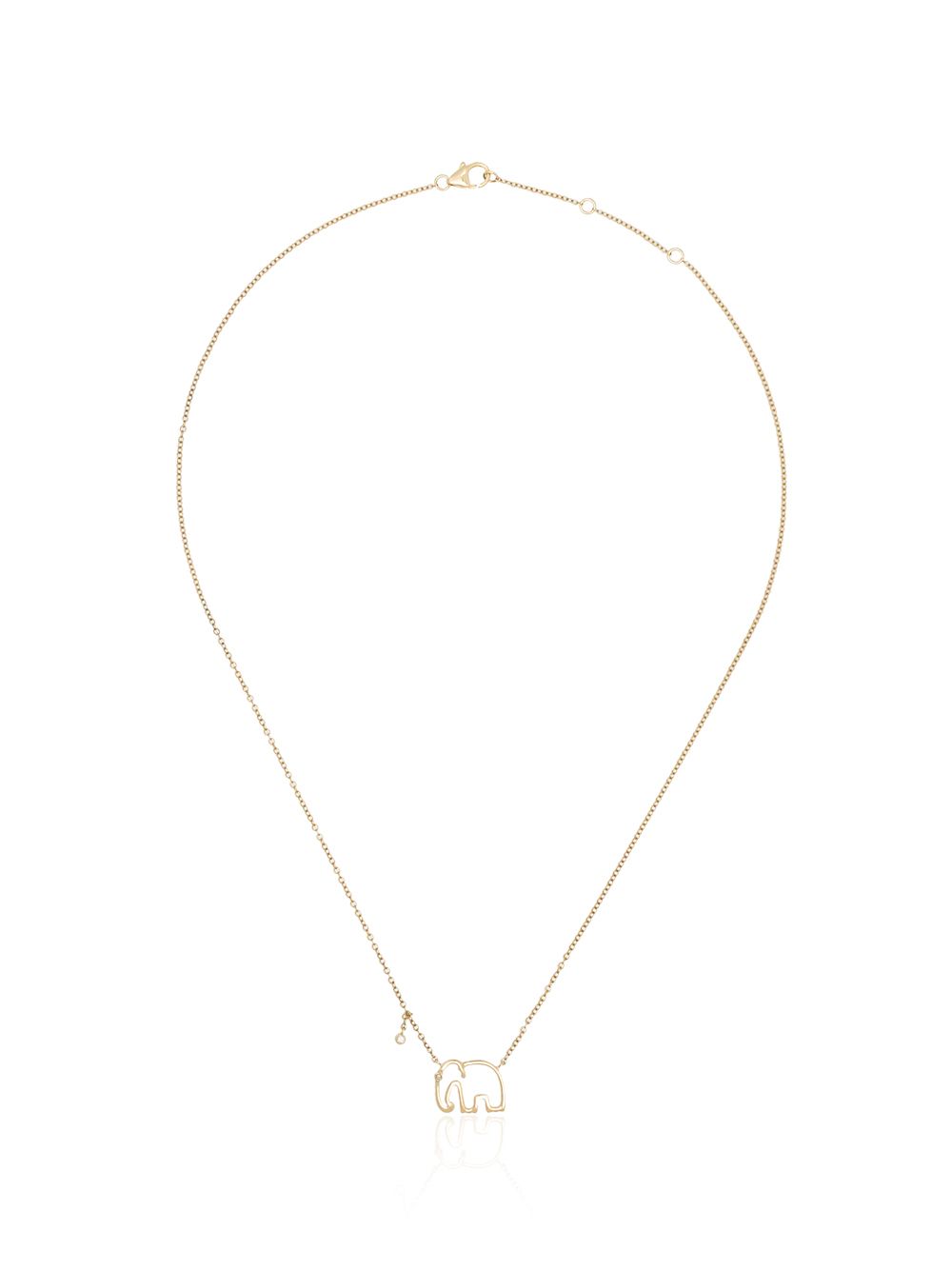 Yvonne Léon Elephant 18K黄金吊饰项链 - 金色