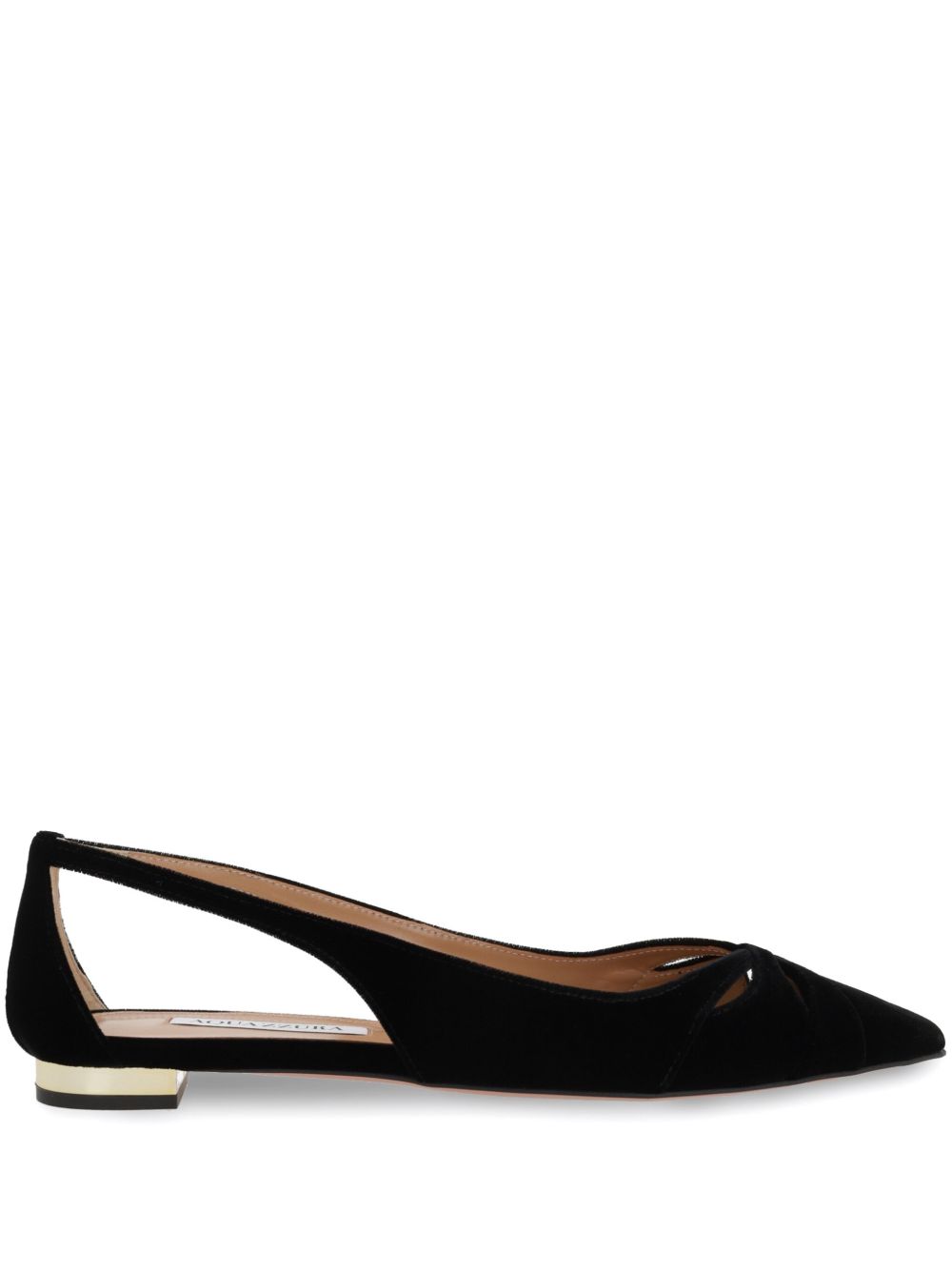 Aquazzura 镂空细节平底鞋 - 黑色
