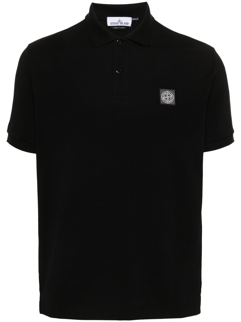 Stone Island 罗盘贴花polo衫 - 黑色