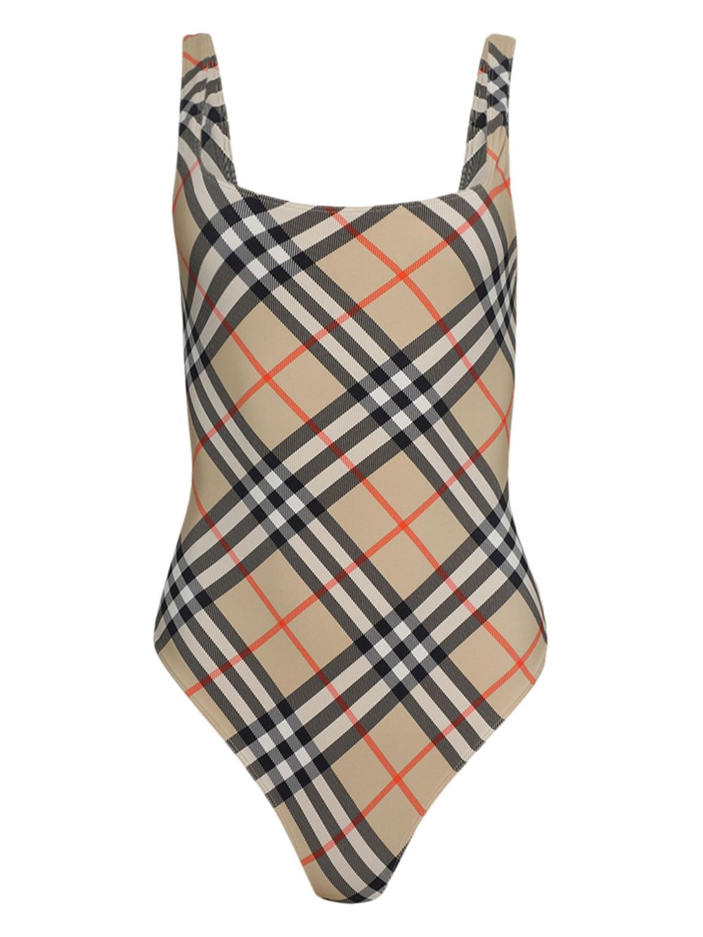 Burberry 格纹连体泳衣 - 中性色