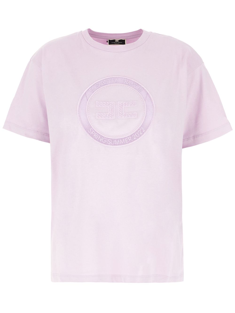 Elisabetta Franchi logo刺绣T恤 - 粉色